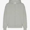Sudadera con capucha y cremallera de talla grande orgánica - Azul acero