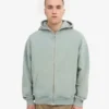 Sudadera con capucha y cremallera de talla grande orgánica - Azul acero