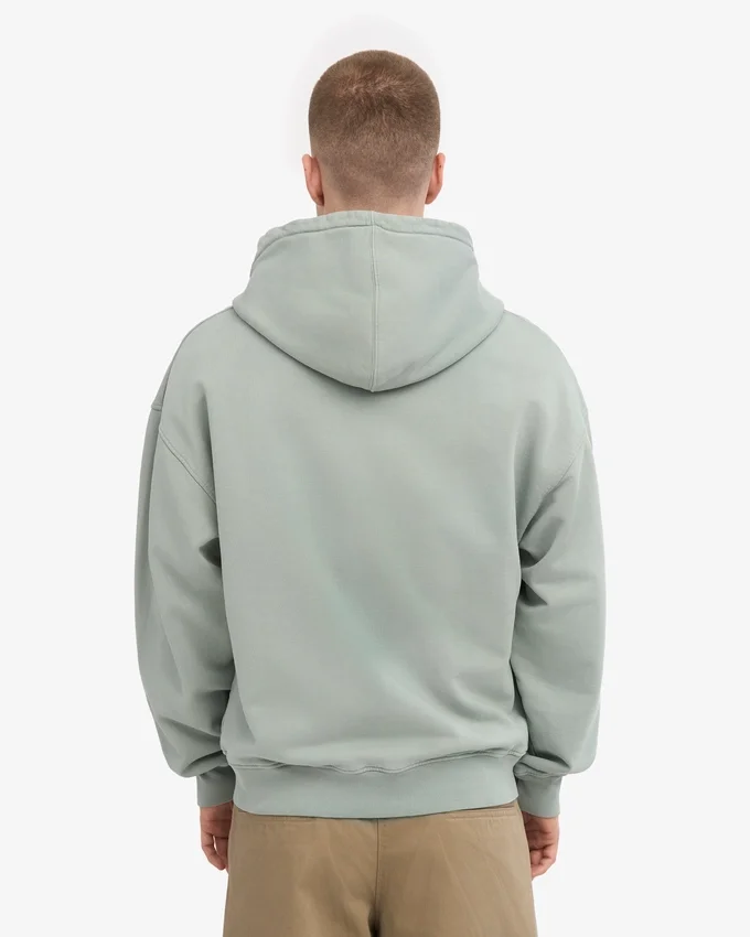 Sudadera con capucha y cremallera de talla grande orgánica - Azul acero