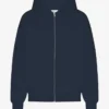 Sudadera con capucha y cremallera de talla grande orgánica - Azul marino