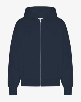 Sudadera con capucha y cremallera de talla grande orgánica - Azul marino