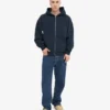 Sudadera con capucha y cremallera de talla grande orgánica - Azul marino