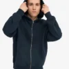Sudadera con capucha y cremallera de talla grande orgánica - Azul marino