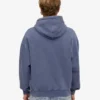 Sudadera con capucha y cremallera de talla grande orgánica - Azul Neptuno