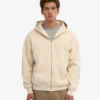 Sudadera con capucha y cremallera de talla grande orgánica - Blanco marfil