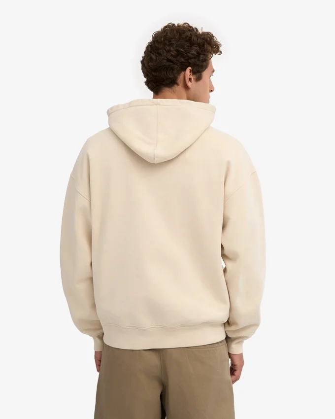 Sudadera con capucha y cremallera de talla grande orgánica - Blanco marfil