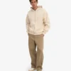 Sudadera con capucha y cremallera de talla grande orgánica - Blanco marfil