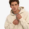 Sudadera con capucha y cremallera de talla grande orgánica - Blanco marfil