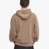 Sudadera con capucha y cremallera de talla grande orgánica - Caqui descolorido