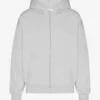 Sudadera con capucha y cremallera de talla grande orgánica - Gris descolorido