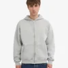 Sudadera con capucha y cremallera de talla grande orgánica - Gris descolorido