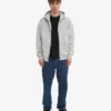 Sudadera con capucha y cremallera de talla grande orgánica - Gris descolorido