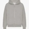 Sudadera con capucha y cremallera de talla grande orgánica - Gris jaspeado