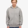Sudadera con capucha y cremallera de talla grande orgánica - Gris jaspeado