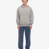 Sudadera con capucha y cremallera de talla grande orgánica - Gris jaspeado