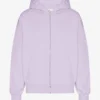 Sudadera con capucha y cremallera de talla grande orgánica - Lavanda suave