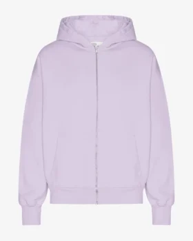 Sudadera con capucha y cremallera de talla grande orgánica - Lavanda suave