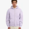 Sudadera con capucha y cremallera de talla grande orgánica - Lavanda suave