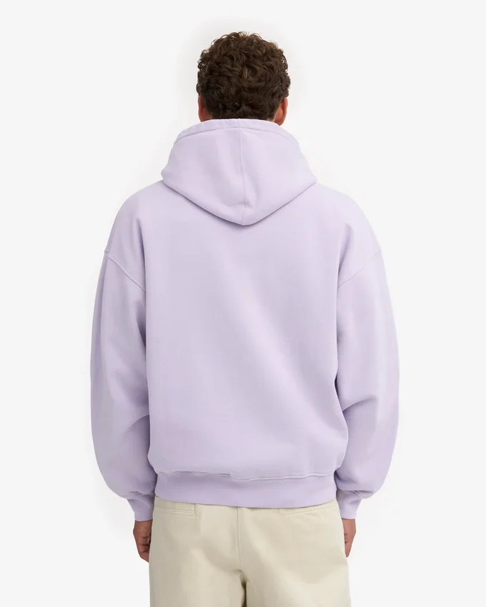 Sudadera con capucha y cremallera de talla grande orgánica - Lavanda suave