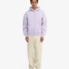 Sudadera con capucha y cremallera de talla grande orgánica - Lavanda suave