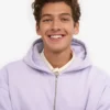 Sudadera con capucha y cremallera de talla grande orgánica - Lavanda suave