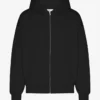 Sudadera con capucha y cremallera de talla grande orgánica - Negro intenso