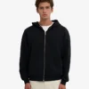 Sudadera con capucha y cremallera de talla grande orgánica - Negro intenso