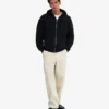 Sudadera con capucha y cremallera de talla grande orgánica - Negro intenso