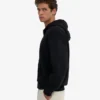 Sudadera con capucha y cremallera de talla grande orgánica - Negro intenso