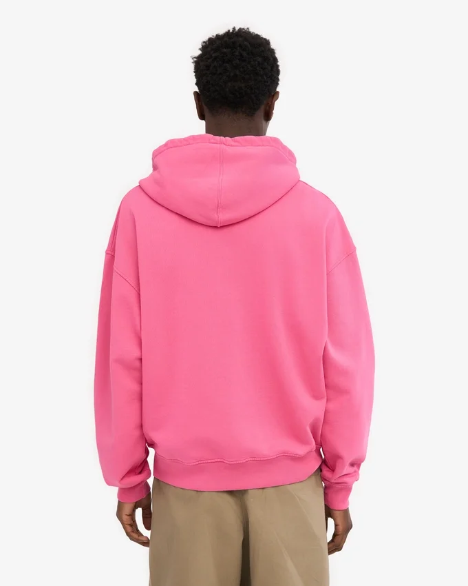 Sudadera con capucha y cremallera de talla grande orgánica - Rosa chicle