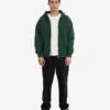 Sudadera con capucha y cremallera de talla grande orgánica - Verde esmeralda