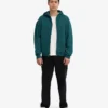 Sudadera con capucha y cremallera de talla grande orgánica - Verde océano