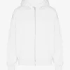 Sudadera con capucha y cremallera extragrande de algodón orgánico - Blanco óptico