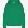 Sudadera con capucha y cremallera extragrande orgánica - Verde Kelly