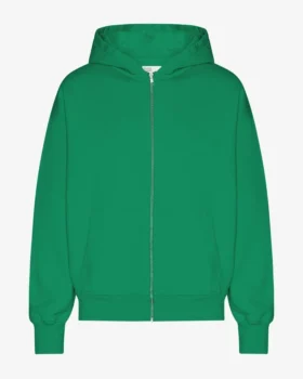 Sudadera con capucha y cremallera extragrande orgánica - Verde Kelly