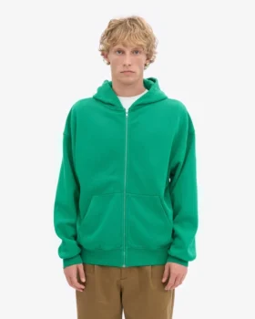 Sudadera con capucha y cremallera extragrande orgánica – Verde Kelly