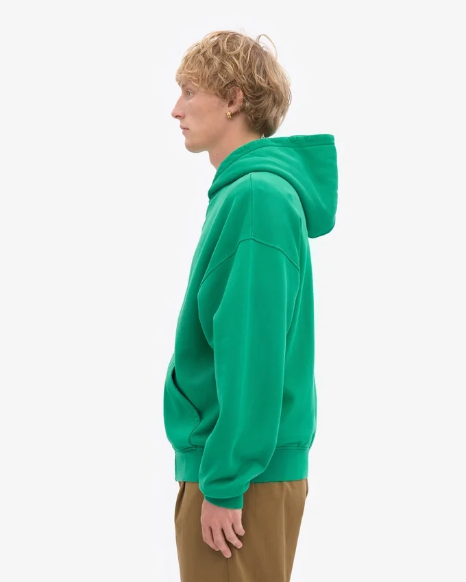 Sudadera con capucha y cremallera extragrande orgánica - Verde Kelly