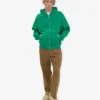 Sudadera con capucha y cremallera extragrande orgánica - Verde Kelly