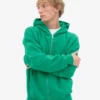 Sudadera con capucha y cremallera extragrande orgánica - Verde Kelly