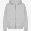 Sudadera con capucha y cremallera orgánica de corte oversize - Mezcla de nieve
