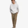 Sudadera con capucha y cremallera orgánica de corte oversize - Mezcla de nieve