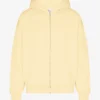 Sudadera con capucha y cremallera orgánica de talla grande - Amarillo suave