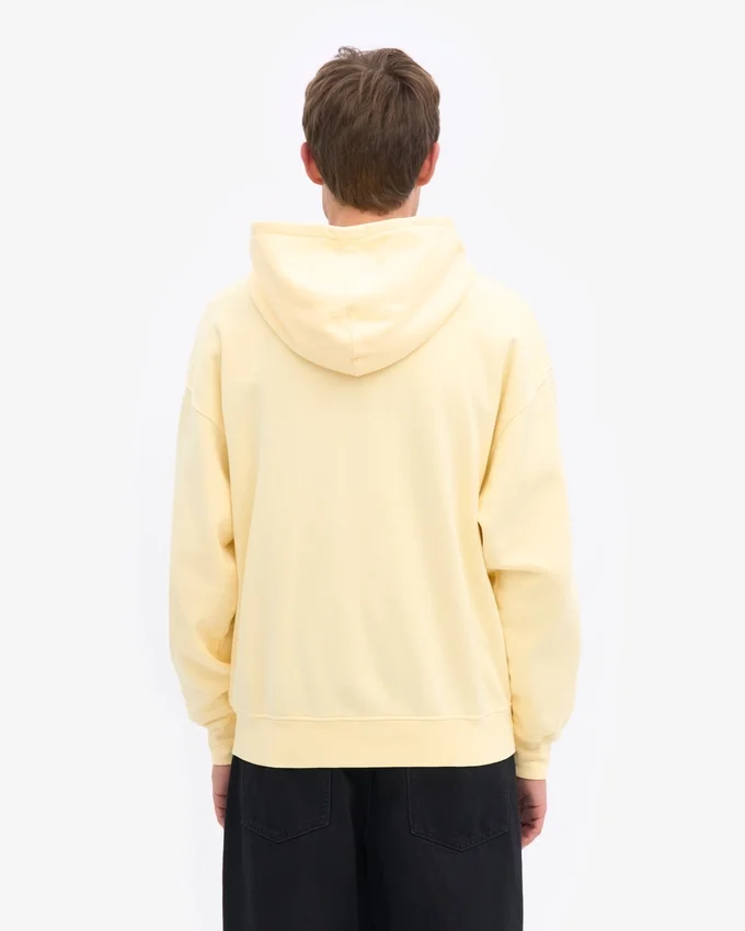 Sudadera con capucha y cremallera orgánica de talla grande - Amarillo suave