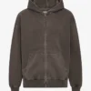 Sudadera con capucha y cremallera orgánica de talla grande - Faded Mud