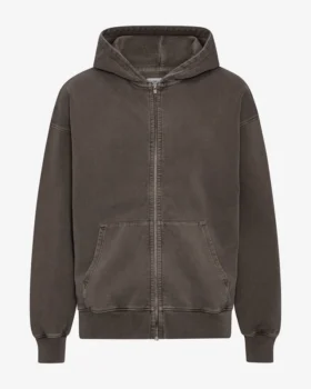 Sudadera con capucha y cremallera orgánica de talla grande - Faded Mud