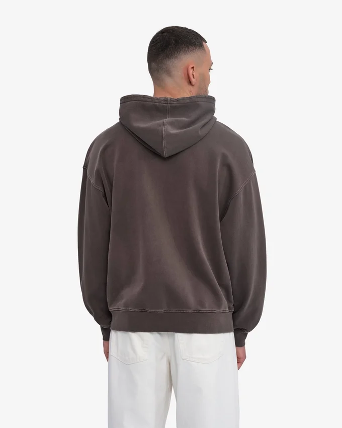 Sudadera con capucha y cremallera orgánica de talla grande - Faded Mud