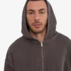 Sudadera con capucha y cremallera orgánica de talla grande - Faded Mud