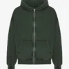 Sudadera con capucha y cremallera orgánica de talla grande - Midnight Forest