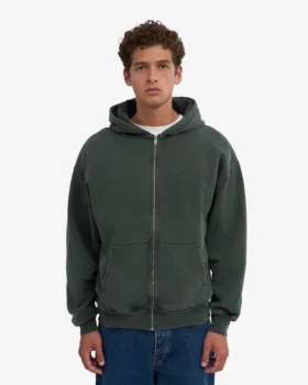 Sudadera con capucha y cremallera orgánica de talla grande – Midnight Forest