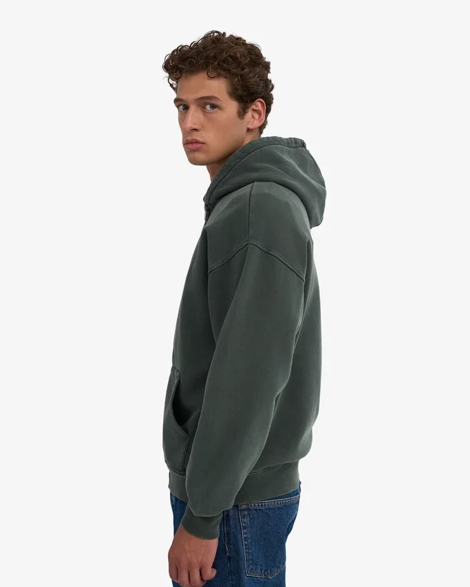 Sudadera con capucha y cremallera extragrande de algodón orgánico - Blanco óptico